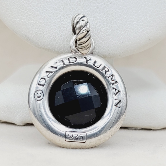 David Yurman Cerise 18mm Black Onyx Diamond Pendant - Picture 10 of 10